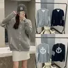 Women's Knits Fall Winter Sweater Jacket Unisex Couples Coat Striped Slim-fit Boat Anchor Jacquard Knitted Wool Cardigan Baseball Trend