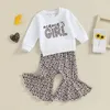 Zestawy odzieży Kupretty Baby dziewczyna jesień zimowe ubrania Święty Crewneck bluzy Bluza żebrowane spodnie ustawiają świąteczne stroje