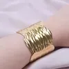 Bracciale rigido in acciaio inossidabile con fogliame largo per donna uomo regalo di Natale con gioielli estetici vuoti vintage