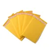 100個の黄色のバブルメーラーバッグゴールドクラフトペーパーエンベロープバッグプルーフ新しいエクスプレスパッケージbxqhi kjtrj