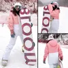 Rysslands kvinnors skiddräkt -30 varma vinter snöar snowboardkläder Vattentäta vindtäta skidjackor rembyxor uppsättningar 231227