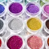 16Boxes Holographic Gold Silver Nail Glitter Powder Laser Sparkly Colorful Chrome Pigment Dust Kit For DIY Nail Art Decorations 231227