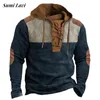 Fashion Loose Tie-up Hooded Sweatshirt Mens 2024 Spring Casual Long Sleeve Patchwork Hoodies Men Vintage Corduroy Hoodie Shirts 231226