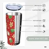 Tumblers Natal Gingerbread Man Papai Noel Tumbler com palha Xmas Tree Candy Cane Aço Inoxidável MugVacuum Isolado 20oz