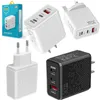 2PD+USB Multi -Port Adapters Type C 30W Телефон ноутбук зарядное устройство Eu/US/UK, адаптировано для iPhone Samsung Smartphone