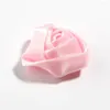 Fiori decorativi 10 pezzi tessuto artificiale in raso rosa 3.5 cm / 1.38 "bouquet decorazione di nozze fai da te abiti delicati per feste copricapi