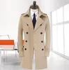 Men's Trench Coats Long Coat Men Khaki Beige