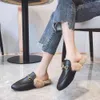 Designer shoes Slippers men women wear Mueller shoes autumn winter. G red rabbit half dragging flat bottom Furry slipper JZLBl