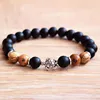 MG0785 New Design Tortoise Charm Bracelet Natural Picture Jaspers Bracelet Matte Black Onyx Beaded Wrist Mala Bracelet246y