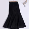 Skirts WDMSNA Solid Color Bodycon Fishtail Skirt For Women Winter Korean Higth Waist Faldas Version Elastic Plush Knitted