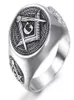 High quality ring 316 stainless steel men039s maoson masonic silver black rings mason jewelry Unique design high grade7315069