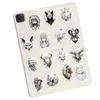 50 PCS Black White Animal Resthetics Stickers for Skatboard Guitar Car Car Helled Ipad Bicycle Process Potorcycle PS4 Notebook PVC DIY