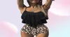 Leopard Bikini High Weist Print Print Tankini الأزهار