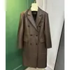 Pelle da donna 2023 Donna Autunno E Inverno Genuino Cappotto di pelle di pecora Collare del vestito Lungo Vera Giacca a vento di pecora E87