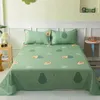 Justchic 1 Piece Four Seasons Universal Adult Kids 250x230cm Cartoon Polyester Flat Bed Sheet Eesthetic Skin Friendly Bedstebread 231227