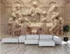 Custom Mural Wallpaper 3D Soft 3D Stereo Last Supper Sculpture Luxury Wall Paper el Living Room TV Backdrop Murales De Pared 3D3377661