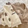 Kinder Hoodies Mädchen Sweatshirt Herbst Langarm Rollkragen T-shirt Kinder Mädchen Kleidung Bär Applique Winter Top 231226