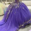 2024 Purple Sweetheart Ball Gown Quinceanera Dresses Celebrity Party Gowns Sequined Applique Graduation Vestido de 15 Anos Robe de