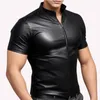 T-shirts masculins t-shirts en cuir mat