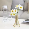 Fiori di metallo del vaso dorato in vaso floreale floreale Disposizione in lega di vetro in lega di vetro decorazione moderna lussuosa decorazione per la casa 231227