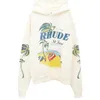 Sweats à capuche masculins Rhudehoodies Coconut Beach Club Lettre imprimé Pull High Street Small Fashion Brand Loose Hoodies MenS 1C1G