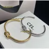 Bangle Simple Designer Knotning Armband Bangle Wristband Cuff For Women Fashion Gold Silver Armband Smycken Högkvalitativ bröllopsälskare Gift 2024 Armband