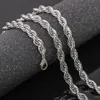 Ed Rope Chain Classic Mens Jewelry 18K White Gold Filled Hip Hop Fashion Necklace Jewelry 24 Inches255K