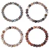 Bracelets en pierre naturelle pour hommes et femmes, perles de Mala, breloques de méditation ethnique, Labradorite, Agates, bijoux, cadeau, 1239x