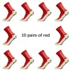 10 pares/lote meias de futebol das mulheres dos homens algodão quadrado silicone ventosa aperto anti deslizamento futebol esportes rugby meias tênis 231227