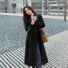 Kvinnors dike rockar Streetwear Loose Trench Coat Midi längd mode koreansk elegant khaki svart kvinnors vindbrytare kappa casual dubbel bröst toppar j231227