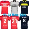 23 24 Maglie da calcio Middlesbrough Jones Crooks McGree Coburn Forss Engel Silvera Hackney Fry Dieng Howson Away Kids Football Shirt Uniforms Men Kits Uniforms