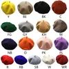 Berets Women Winter Warm Faux Wool Elastic Hat Simple Solid Color Vintage French Artist Painter Elegant Outdoor Beanie 17