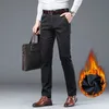 KUBRO Winter Men Warm Trousers Big Size Classic Style Business Fashion Regular Thick Casual Pants Male Brand Khaki Navy Black 231226