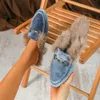 Chaussures de créateurs style vêtements d'extérieur en flanelle pantoufles Mueller chaussures pour femmes en cuir souple lapin chaussures en peluche demi-peluches chaussures en coton pantoufle en fourrure OUCCl