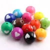 Pulseiras Oykza Nova Moda Chunky Acrílico Rodada Coração Beads para Crianças Bolha Pulseira Colar Jóias Fazendo 12mm 16mm 20mm