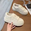 Hoogwaardige Witte Schoenen Dames Lente Dikke Zool Platform Taartbodem Casual Sportschoenen College Stijl Casual Sneakers 231227