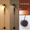 Wandlamp Led-binnenlampen met rotatie-dimschakelaar Leeslampen Scandinavisch modern licht voor slaapkamer, woonkamer, gangpad