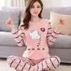 Zestawy piżamów dla kobiet duże rozmiar 5xl Pajama Plaidwear Sallo -Owear Summer Autumn Sleania Cartoon Pijama Mjer 2 -Piece PJS odzież domowa 231226