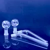 high quality 2 In 1 Curved Glass Oil Burners Pipe Newest Design 6.5inch 10mm Female Dome Oil Nail with balancer Glass Oil Tube Pipe Water Pipes