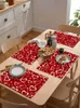 Placemats 4/6 stuks Valentijnsdag Rood Hart Keuken Placemat Eetkamer Decor Mat Thuis Koffie Thee Pad Cup