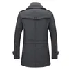 Manteau en laine pour hommes automne hiver mode Gentleman polaire chaud homme manteau détachable bicouche bouton de fermeture éclair Long manteau pour homme 231226