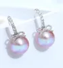 Dangle Küpeler Büyüleyici 10-11mm Güney Deniz Pembe İnci Küpe 925s 925 STERLING Gümüş