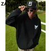 Zazomde vinter män hiphop tröja hoodies färg fjäril pullover hooded bomull svart harajuku hoodie streetwear män hoody 231226