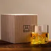 Japonia 3D Mountain Whisky Glass Lodowar Stoblisty whisky szklanki skalne whisky-szklanie drewniane pudełko prezentowe wódka kubek wino kubek 231226