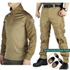 Men's Tracksuits G3 Tactical Suit Military 2 Pieces Sets Men Combat Shirts Pants Pads Workwear Uniforms Outdoor Gear Field Paintball