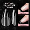 504PCS Kunstnagels Acryl Nageltips Zachte gelnageltips Heldere nagelkunst Matte onder Neptips Doodskist Stiletto Druk op nagels 231227