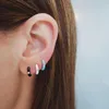 Petites boucles d'oreilles en forme de cerceau, blanc, noir, rouge, multicolores, avec émail coloré, à la mode, cadeau pour femmes, bijoux, boucles d'oreilles 2711