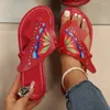 Chinelos Clip Toe Sapatos Boêmios para Mulheres 2024 Primavera Moda Mix Cor Pérola Roma Flat Non-Slip Beach