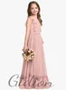 Girl Dresses Chiffon Cascading Ruffles Kids Event Birthday Evening Party Wedding Ceremony Ball Pageant Celebration Junior Bridesmaid Dress