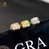 Hot Selling Drop Shipping 925 Sterling Silver Emerald Cut Moissanite Diamond Rose Gold Stud örhängen med GRA -certifikat